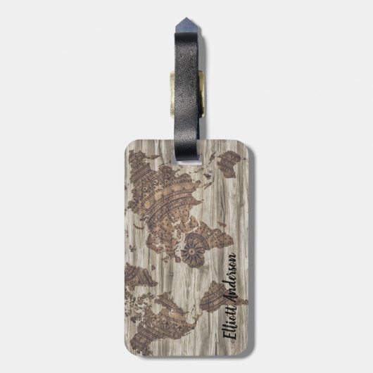  Wereldkaart aangepaste bagagelabel (Achterkant verticaal)