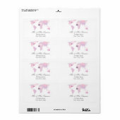 Wereldkaart aangepaste Waterverf voor weddenschapp Etiket (Full Sheet)