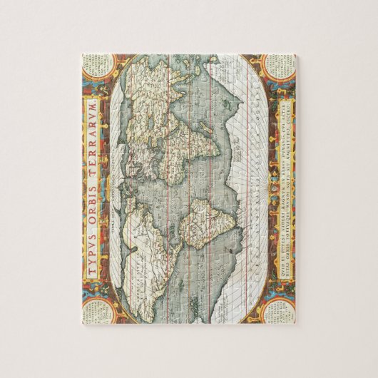  Wereldkaart Abraham Ortelius 1587-1595 Legpuzzel (Verticaal)