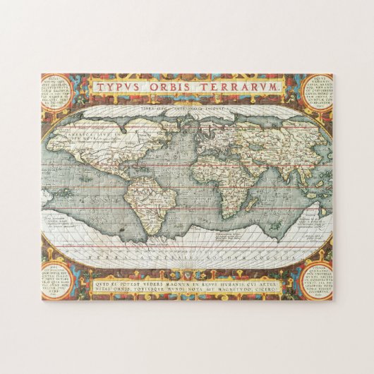  Wereldkaart Abraham Ortelius 1587-1595 Legpuzzel (Horizontaal)
