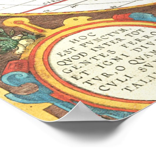  Wereldkaart Abraham Ortelius 1587-1595 Poster (Hoek)