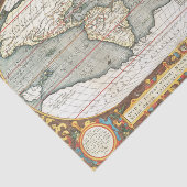 Wereldkaart Abraham Ortelius 1587-1595 Tissuepapier (Detail)