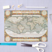 Wereldkaart Abraham Ortelius 1587-1595 Tissuepapier (Craft)
