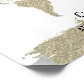 wereldkaart abstracte kunst poster (Hoek)