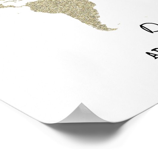 wereldkaart abstracte kunst poster (Hoek)