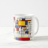 wereldkaart Abstracte Mondrian Style Koffiemok (Voorkant rechts)