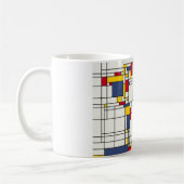 wereldkaart Abstracte Mondrian Style Koffiemok (Links)