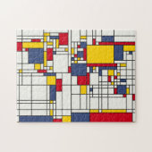 wereldkaart Abstracte Mondrian Style Legpuzzel (Horizontaal)