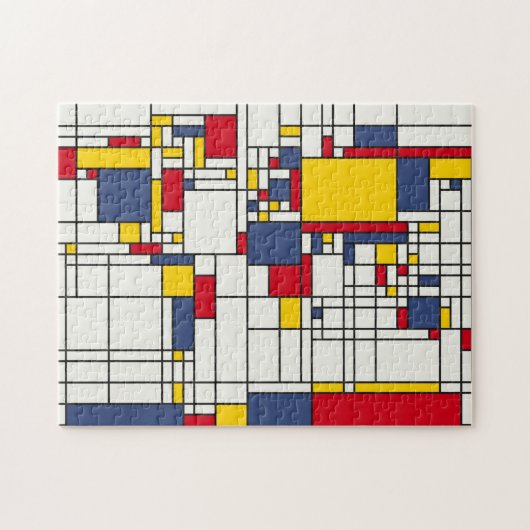 wereldkaart Abstracte Mondrian Style Legpuzzel (Horizontaal)
