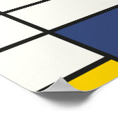 Wereldkaart Abstracte Mondrian Style Poster (Hoek)