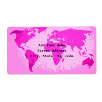 Wereldkaart Abstracte roze Paarse tekenreiziger Aa