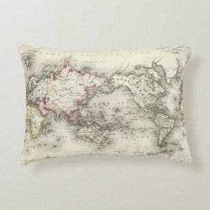 wereldkaart accent kussen