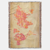 Wereldkaart, Action Painting Deken (Voorkant Verticaal)