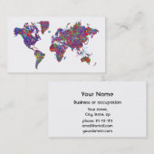 wereldkaart, Action Painting Visitekaartje (Voorkant / Achterkant)