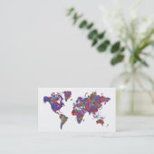 wereldkaart, Action Painting Visitekaartje (Staand voorkant)