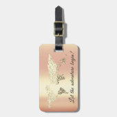 Wereldkaart Adres Laat avontuur Gold Coral beginne Bagagelabel (Voorkant verticaal)