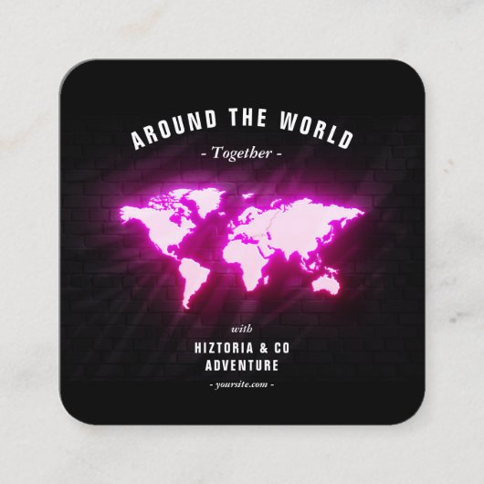 Wereldkaart Adventure-reisgids Vierkante Visitekaartje (Voorkant)