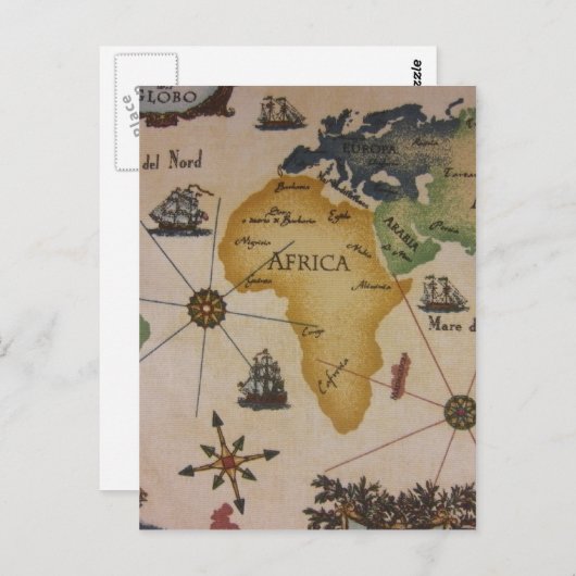 Wereldkaart - Afrika Briefkaart (Voorkant / Achterkant)