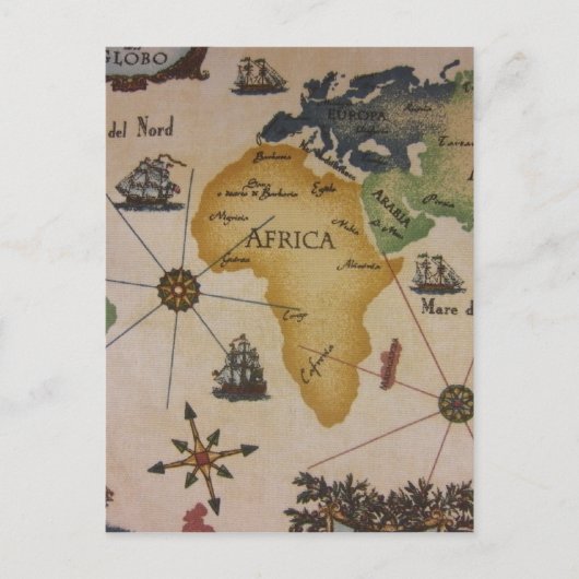 Wereldkaart - Afrika Briefkaart (Voorkant)