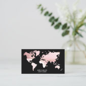 Wereldkaart Agate Pink evenementenplanner Travel B Visitekaartje (Staand voorkant)
