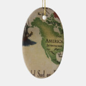 Wereldkaart - Amerika Keramisch Ornament (Rechts)