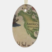 Wereldkaart - Amerika Keramisch Ornament (Links)