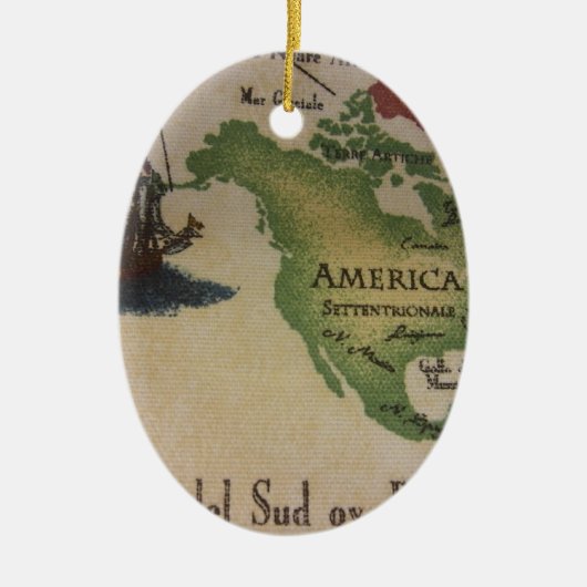 Wereldkaart - Amerika Keramisch Ornament (Voorkant)