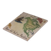 Wereldkaart - Amerika Tegeltje (Zijkant)