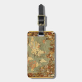 Wereldkaart Antiek 1886 geïllustreerd Bagagelabel (Voorkant verticaal)