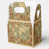 Wereldkaart Antiek 1886 geïllustreerd Bedankdoosjes (Geopend)