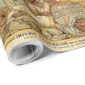 Wereldkaart Antiek 1886 geïllustreerd Cadeaupapier (Rol Hoek)