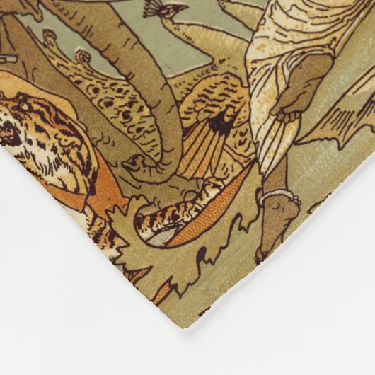 Wereldkaart Antiek 1886 geïllustreerd Fleece Deken (Hoek)