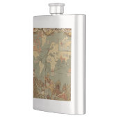 Wereldkaart Antiek 1886 geïllustreerd Heupfles (Links)