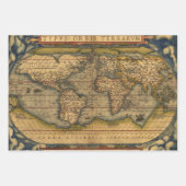 Wereldkaart Antiek 1886 geïllustreerd Inpakpapier Vel (Voorkant 2)