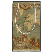 Wereldkaart Antiek 1886 geïllustreerd Klein Cadeauzakje (Voorkant)