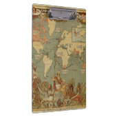 Wereldkaart Antiek 1886 geïllustreerd Klembord (Rechts)