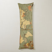 Wereldkaart Antiek 1886 geïllustreerd Lichaamskussen (Achterkant (Verticaal))