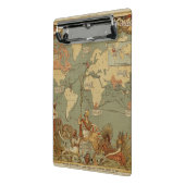 Wereldkaart Antiek 1886 geïllustreerd Mini Klembord (Angled2)