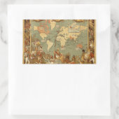 Wereldkaart Antiek 1886 geïllustreerd Rechthoekige Sticker (Tas)