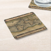  Wereldkaart Antiek Atlas Kartonnen Onderzetters (Schuin)