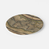  Wereldkaart Antiek Atlas Papieren Bordje (Gekanteld)