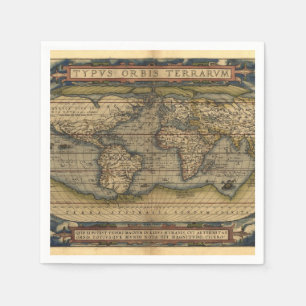  Wereldkaart Antiek Atlas Servetten