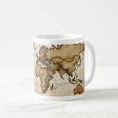 Wereldkaart Antiek Koffie Mok (Voorkant rechts)