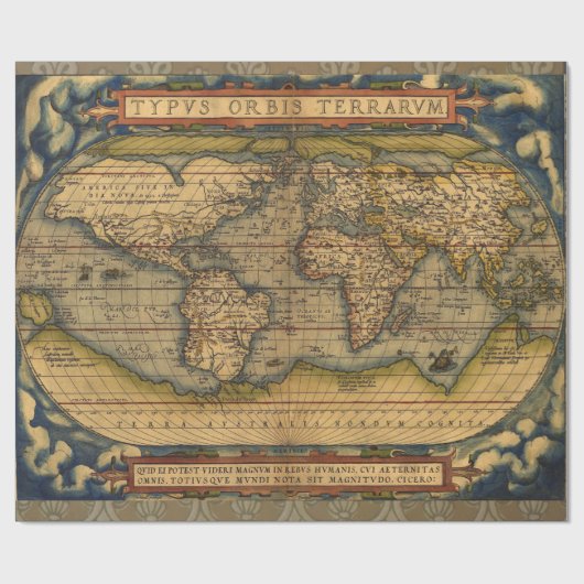 Wereldkaart Antiek Ortelius Europe Travel Cadeaupapier (Vlak)