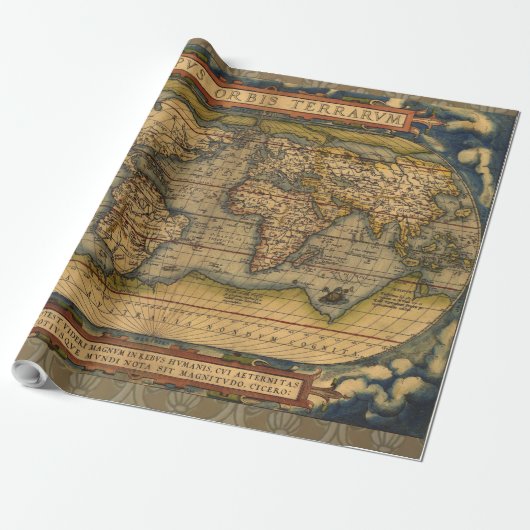 Wereldkaart Antiek Ortelius Europe Travel Cadeaupapier (Uitgerold)