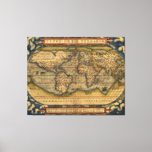 Wereldkaart Antiek Ortelius Europe Travel Canvas Afdruk (Voorkant)