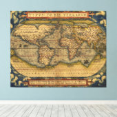 Wereldkaart Antiek Ortelius Europe Travel Canvas Afdruk (Insitu (Houten vloer))