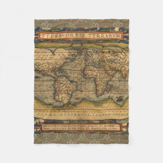 Wereldkaart Antiek Ortelius Europe Travel Fleece Deken (Voorkant)