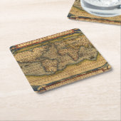 Wereldkaart Antiek Ortelius Europe Travel Kartonnen Onderzetters (Schuin)