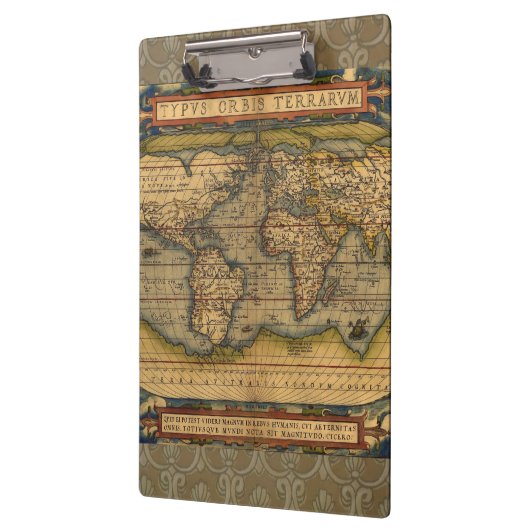 Wereldkaart Antiek Ortelius Europe Travel Klembord (Links)